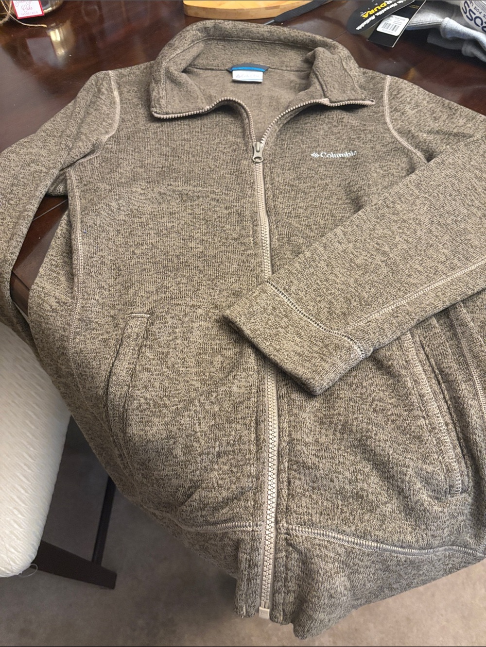 Columbia Women's Taupe/Brown Full-Zip Teddy Fleece Jacket